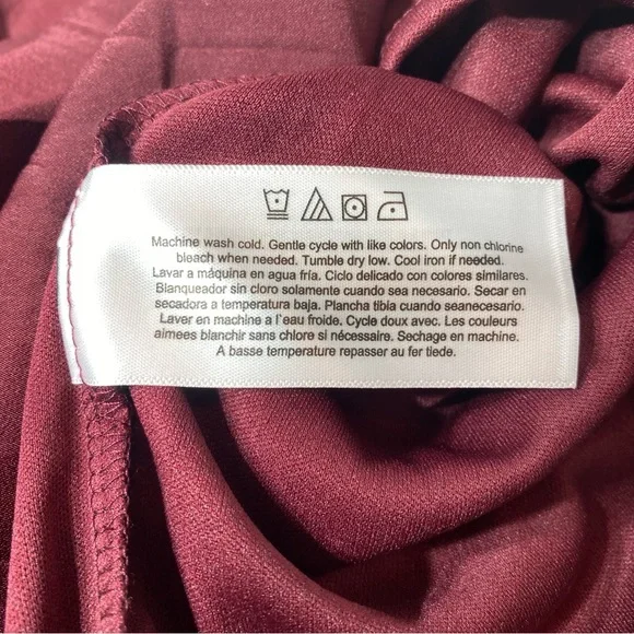 Motherhood Women’s Smocked BabyDoll Maternity Dress Burgundy Size Large - Picture 11 of 11